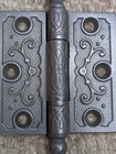 3  X  3  Antique Decorative Cast Iron Ball Tip Hinge