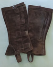 Suede Half Chaps Gaiters Adult Medium Brown  Equestrian Unbranded