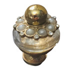 Vtg Miniature  Footed Perfume Bottle Pearl Accents Empty 