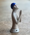 Vintage Art Deco Porcelain Half Doll Praying Hands Mold  337 Pin Cushion Topper