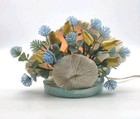 Souvenir Seashell Lamp Night Light Shell Roses Coral Clam Shell Vtg 60s
