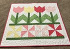 Handmade Quilted Table Runner topper 27  X 25    Tulips