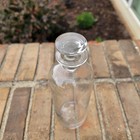 Antique Large Apothecary Bottle jar Pharmacy Clear Glass Flat Top lid Hand Blown