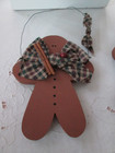 10  Wood Gingerbread Man Handmade Christmas Decoration   Vintage  Style L1