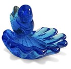 Vtg Bluebird Of Happiness Bird W shell Trinket Dish Artist Signed Leo Ward 1997