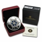 Canada 2010 Crystal Snowflake  20 1 Oz Silver Holiday Proof With Blue Swarovski
