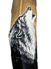 Hand Painted Feather   Arts   Crafts  southwest Art   Home Decor    Wolf - Moon