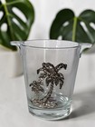 Gorgeous Arthur Court Aluminum Glass Ice Bucket With Palm Tree  Design