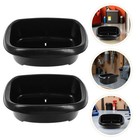 Set Of 2 Portable Black Plastic Shampoo Bowls 10 61 X 6 88 X 3 93 In