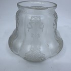 Vintage Frosted Glass Lamp Shade W  Etched Bow Design   Art Nouveau Style 