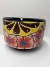 Hand-painted Mexican Talavera Pottery Planter With A Vibrant Floral Pattern
