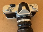 Nikomat Ftn Silver   Nikkor 50mm F2 Hs-2 Hood Caps Box Like New Japan