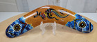 Australian Made 10  Hand Painted Hardwood Boomerang Aboriginal Kangaroo Souvenir