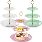 3 Pack 3 Tier Reusable Cupcake Stand dessert Cake Fruit Display Tower For Party