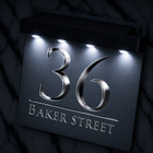 Laser House Number Plaques Personalised House Sign Led Solar Light Door Signs