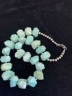 Amazonite Chunky Navajo Pearls Sterling Silver Bead Necklace 20    1733