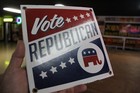 Rare Vote Republican Party Elephant Porcelain Metal Sign Campaign Red Blue Usa