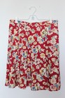 Vtg 90s Breeches Rayon Skirt M L Made In Usa Red Floral Mop Button Front Flare