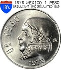 1979 Mexico Un  one  Peso Coin - Brilliant Uncirculated  bu 