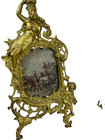 19th C   Pair Antique Art Nouveau Gilt Bronze Picture Frames Cherub Easel Frames