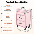 Rolling Makeup Train Case Cosmetic Professional Trolley Makeup Storage Organizer