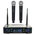 Professional 2 Channel Uhf Dual Microphone Cordless Handheld Mic System
