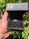 Unique  Engagement Ring 14k White Gold Size 5 5