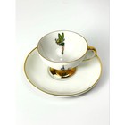 Vintage Disneyland Tinker Bell Teacup Saucer Gold Trim Footed Cup Disneyana Rare