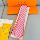 Louis Vuitton Big Checkerboard Damier Silk Tie Pink
