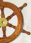 Wooden Ship Wheel 18  Natural Finish   Nautical Wall Decor Brass Center