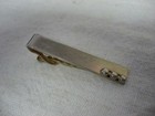 Vintage Tie Bar Clip  Triple Ball Corner Design Silver Tone