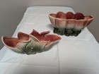Rare 1940 s Vintage Hull Poinsettia Leaf Vases