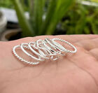 Solid 925 Sterling Silver Set Of Seven Band Ring Statement Handmade Ringall Size