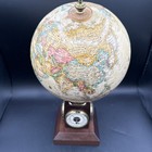 Vintage Replogle 1990   s Colored Raised Relief Globe With Weather Watch   Time