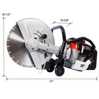 Gas Powered W 14  Blade Cut Off Saw 52cc 2 Stroke Wet dry Concrete Saw Cutter