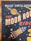 Vintage Large  the Moon Rocket Ride  Carnival Ride Circus Banner Very Nice