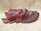 Vintage Chinese Asian Oriental Wooden Hand Carved Mask Emperor Man