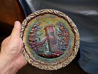 Complete Set Of 12 Fenton Carnival Glass Christmas In America Church Plates