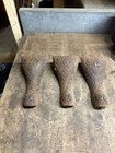 Antique Herald Parlor Wood Stove Cast Iron Ornate Feet Legs Parts Set Of 3 Usa