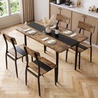 Dining Table Set For 4 With Chairs Industrial 5 Piece Kitchen Table Wood Metal