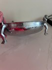 Vintage Farberware Brooklyn Art Deco Bowl     Figural Handle Serving Dish     Chrome