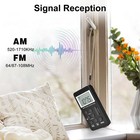 Portable Am Fm Radio Digital Pocket Radio Rechargeable Lcd Display W  Earphones