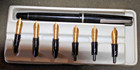 Vintage  Osmiroid Lettering calligraphy Pen Set 6 Nibs W 2bottles Of Ink