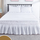 Lace Pleated Elastic Ribbon Bed Skirt Dust Ruffle Valance Drop Home Bedding
