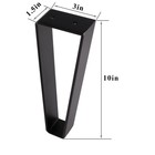 10 Inch Trapezoid Furniture Legs 4 Pcs Solid Steel Hairpin Side Table Black