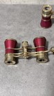 Pair Of 2 Red   Gold Opera Glasses - Vintage Style Lorgnette Theater Binoculars