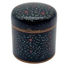 Chinese Cloisonn   Trinket Box Tea Copper Enamel Famille Noire 3 25  Vintage