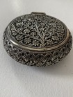 Vintage Sterling Silver Floral Design Snuff Box Antique 94 Grams