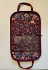 Windsor Wood Project Pack Bag Organizer Cross Stitch Maroon Floral Quilted Vtg