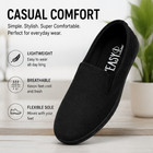 Men s Black Canvas Slip On Shoes Casual Lightweight Comfort Walking Trainers